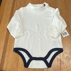 New Tommy Hilfiger long sleeve white onesie 6-12 months